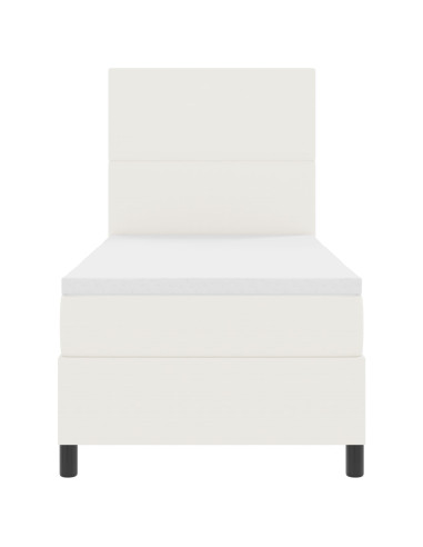 Letto a Sorgente LED con testiera Crema e Bianco 90 x 190 cm