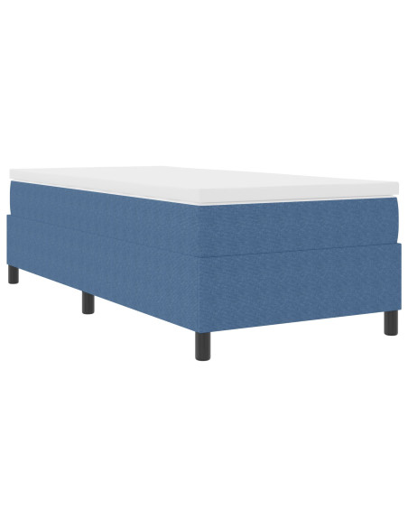 Letto con Box Spring e Materasso Blu 80x200 cm Tessuto Corduroy