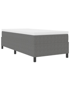 Letto a molle Grigio chiaro e bianco 90 x 190 cm