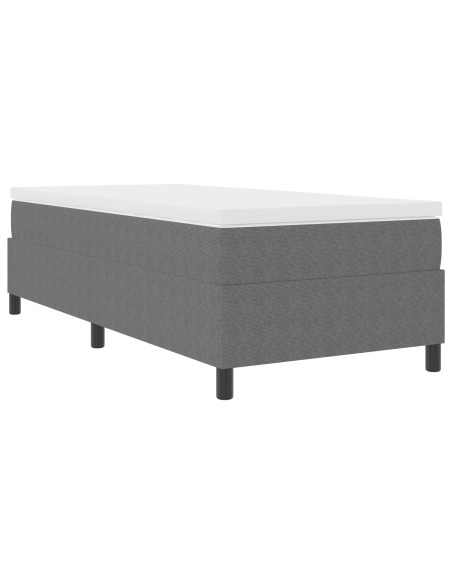 Letto a Box Spring  con Materasso Grigio Chiaro Singolo Tessuto Corduroy