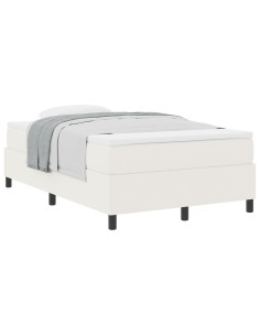 Letto a molle Crema e Bianco 120 x 190 cm Tessuto in Cords