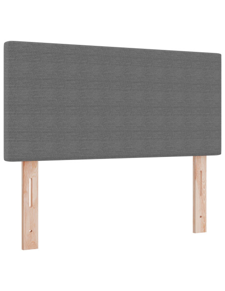 Letto Box Spring con Materasso Grigio Singolo in Corduroy