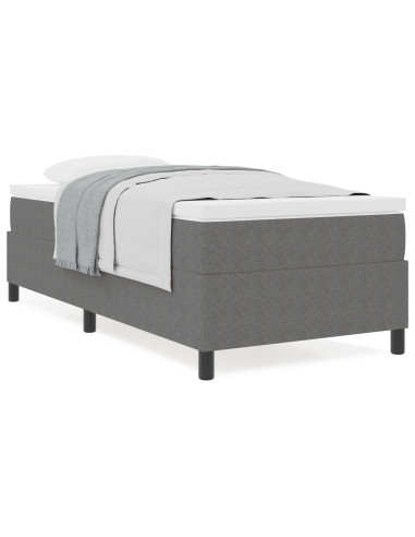 Letto a molle Grigio chiaro e bianco 90 x 190 cm