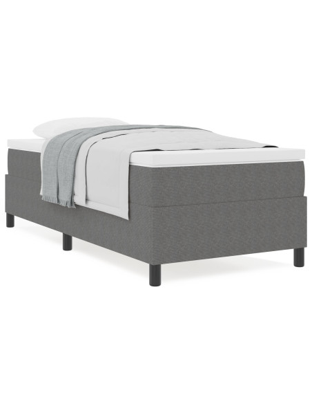 Letto a Box Spring  con Materasso Grigio Chiaro Singolo Tessuto Corduroy