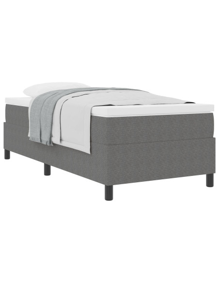 Letto a Box Spring  con Materasso Grigio Chiaro Singolo Tessuto Corduroy