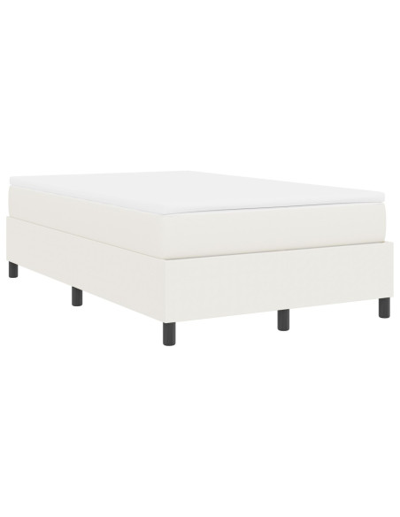 Letto a molle Crema e Bianco 120 x 190 cm Tessuto in Cords