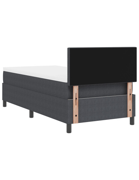 Letto con Box Spring  con Materasso Grigio Scuro 80x200 cm Tessuto di Corduroy