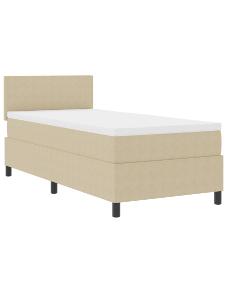 Letto con Rete a Molle e Materasso Verde Chiaro Grigio 80x200 cm Tessuto Corduroy