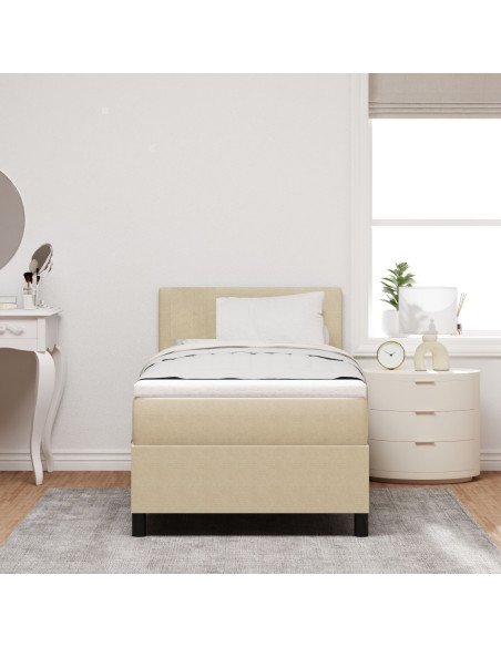 Letto con Rete a Molle e Materasso Verde Chiaro Grigio 80x200 cm Tessuto Corduroy
