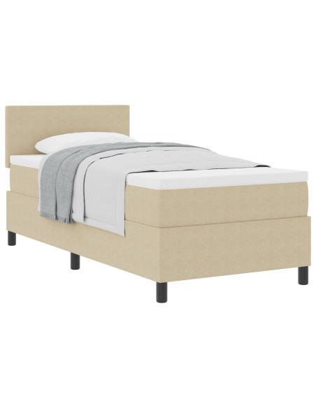 Letto con Rete a Molle e Materasso Verde Chiaro Grigio 80x200 cm Tessuto Corduroy