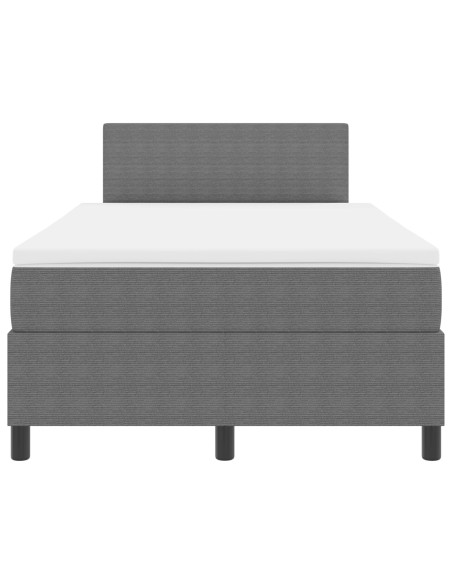 Letto con Box Spring e Materasso Grigio Chiaro Letto Doppio Piccolo Tessuto in corduroy