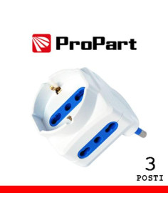 PROPART ADATTATORE 3POS BIPASSO/SCHUKO SPINA16A SALVASPAZIO