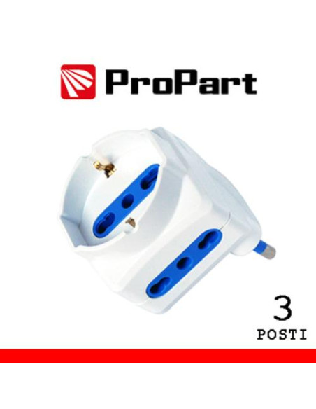 PROPART ADATTATORE 3POS BIPASSO/SCHUKO SPINA16A SALVASPAZIO
