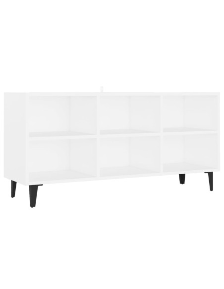 Mobile TV con Gambe in Metallo Bianco 103,5x30x50 cm