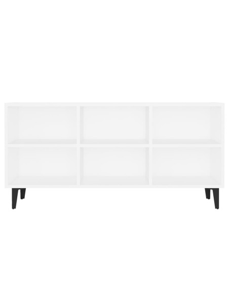 Mobile TV con Gambe in Metallo Bianco 103,5x30x50 cm