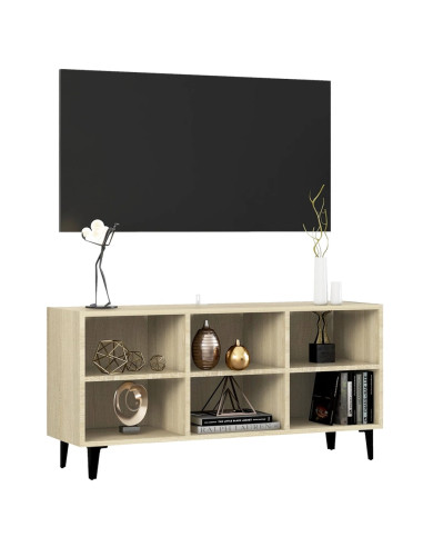 Mobile TV con Gambe in Metallo Rovere Sonoma 103,5x30x50 cm