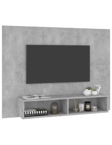 Mobile TV a Muro Grigio Cemento 120x23,5x90cm Legno Multistrato