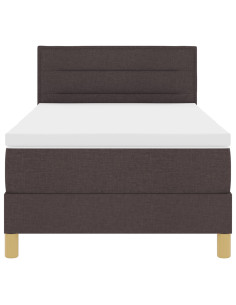 Letto a molle con materasso Marrone Scuro 80 x 200 cm Tessuto 2