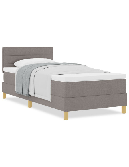 Letto a Box Spring con Materasso Tortora 80x200 cm Tessuto