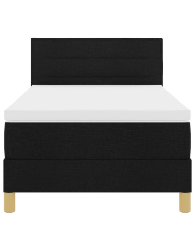 Letto a molle con materasso Nero 90 x 190 cm Tessuto