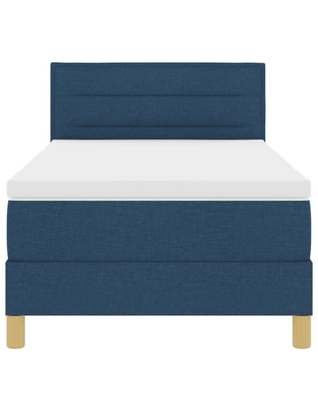 Letto a molle con materasso Blu 90 x 190 cm Tessuto