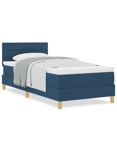 Letto a molle con materasso Blu 90 x 190 cm Tessuto