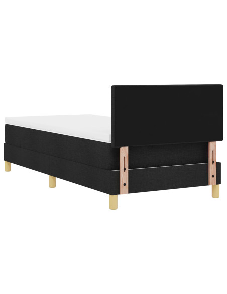 Letto con Box Spring e Materasso Nero 80x200 cm Tessuto