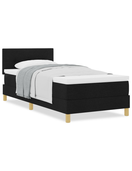 Letto a molle con materasso Nero 80 x 200 cm Tessuto