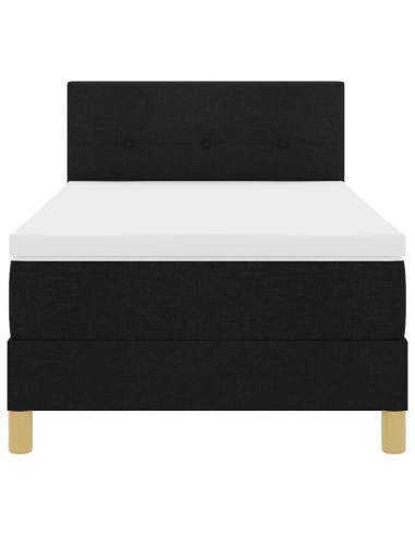 Letto a molle con materasso Nero 80 x 200 cm Tessuto