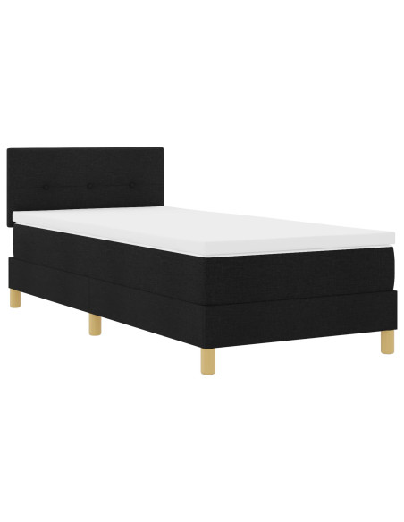 Letto con Box Spring e Materasso Nero 80x200 cm Tessuto