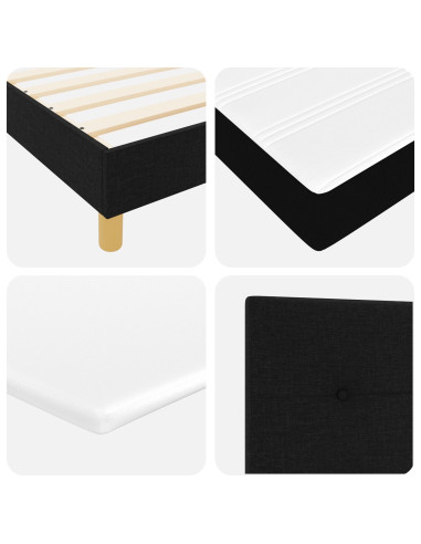 Letto a molle con materasso Nero 80 x 200 cm Tessuto