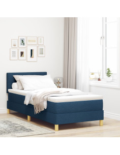 Letto a molle con materasso Blu 80 x 200 cm Tessuto