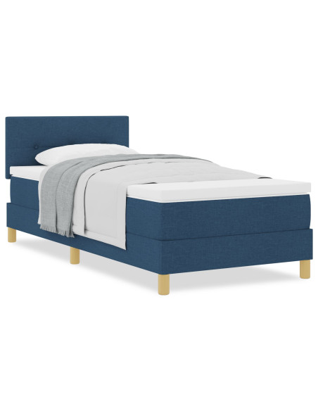 Letto Box Spring con Materasso Blu 80x200 cm Tessuto