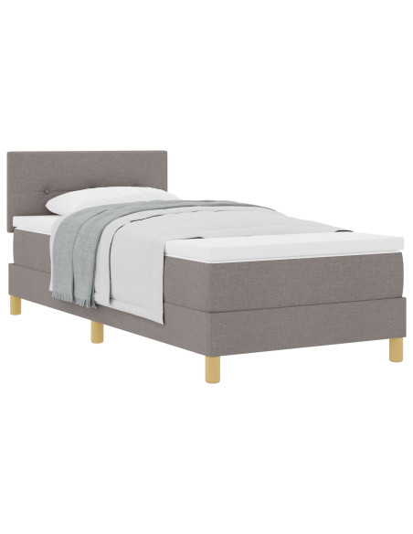 Letto a Piattaforma con Materasso Tortora 90x190 cm Tessuto