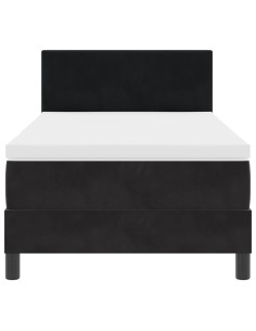 Letto a molle con materasso Nero 80 x 200 cm Velluto 2