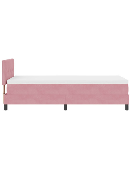 Letto a Box Spring  con Materasso Rosa 80x200 cm in Velluto