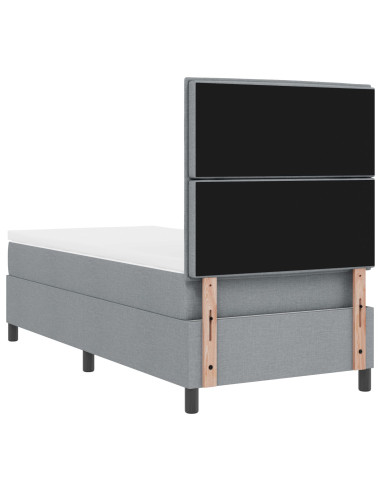 Letto a molle con materasso Grigio chiaro 80 x 200 cm Tessuto