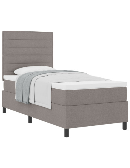 Letto Box Spring  con materasso taupe 80x200 cm in tessuto