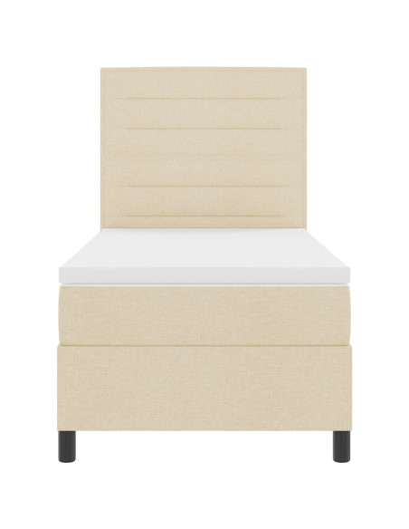 Letto a molle con materasso Crema 80 x 200 cm Tessuto