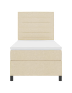 Letto a molle con materasso Crema 90 x 190 cm Tessuto
