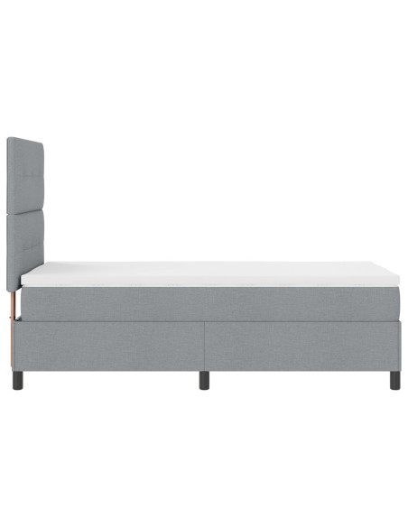 Letto con Box Spring e Materasso Grigio Chiaro 80x200 cm Tessuto