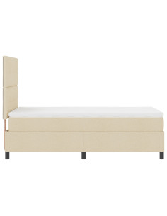 Letto a molle con materasso Crema 80 x 200 cm Tessuto 2