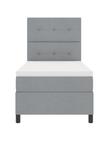 Letto a molle con materasso Grigio chiaro 90 x 190 cm Tessuto