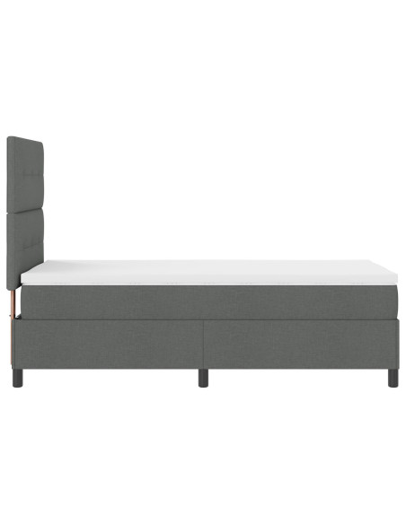 Letto a molle con materasso Grigio scuro 90 x 190 cm Tessuto