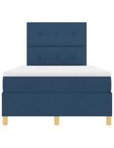 Letto a molle con materasso Blu 120 x 190 cm Tessuto