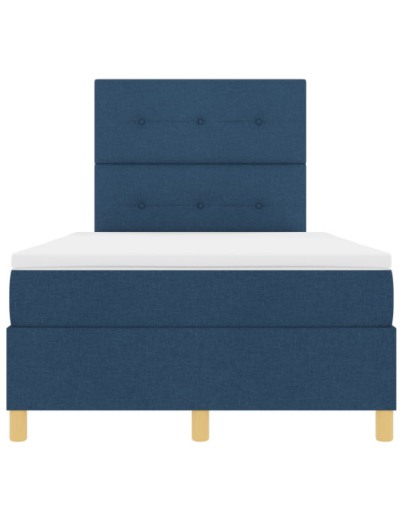 Letto a molle con materasso Blu 120 x 190 cm Tessuto