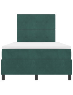 Letto a molle con materasso Verde Scuro 120 x 190 cm Tessuto 2
