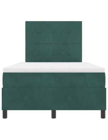 Letto a molle con materasso Verde Scuro 120 x 190 cm Tessuto