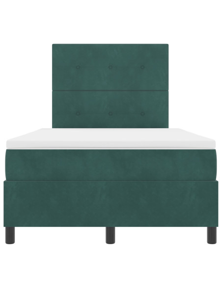 Letto a doghe con materasso Verde scuro Piccolo doppio Velluto