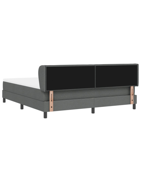 Letto a box spring  con materasso grigio scuro 180x200 cm in tessuto